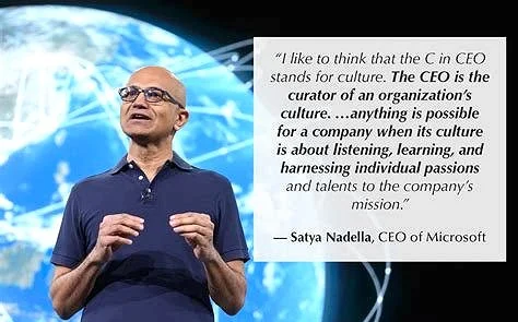 Satya Nadella speaking about workplace culture